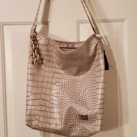 DIVOGA LIGHT PINK/PEARL SNAKESKIN TOTE - Picture 1 of 7